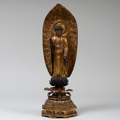 CHINESE LACQUER STANDING BUDDHA