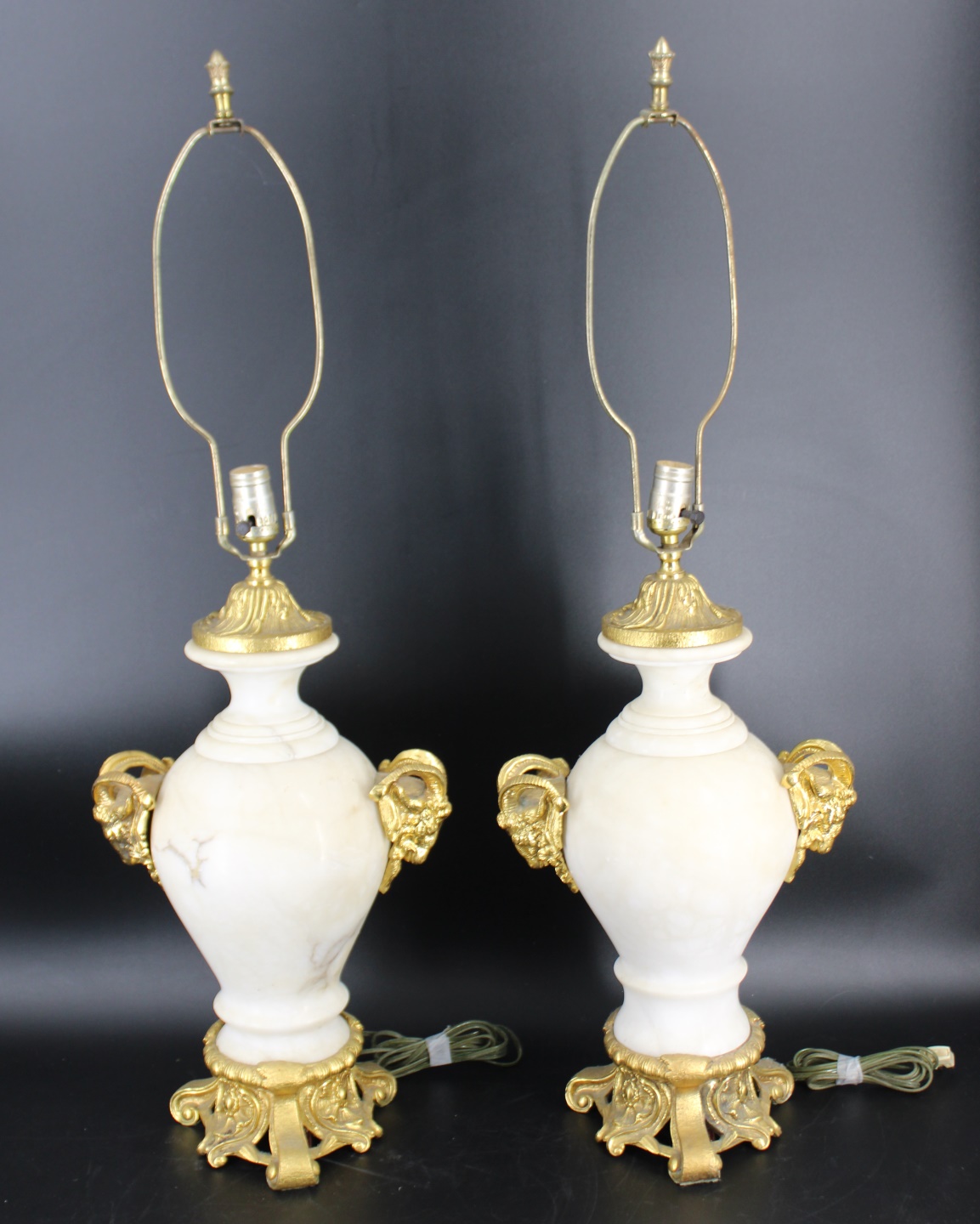 A PAIR OF BRONZE MOUNTED WHITE 3ba873
