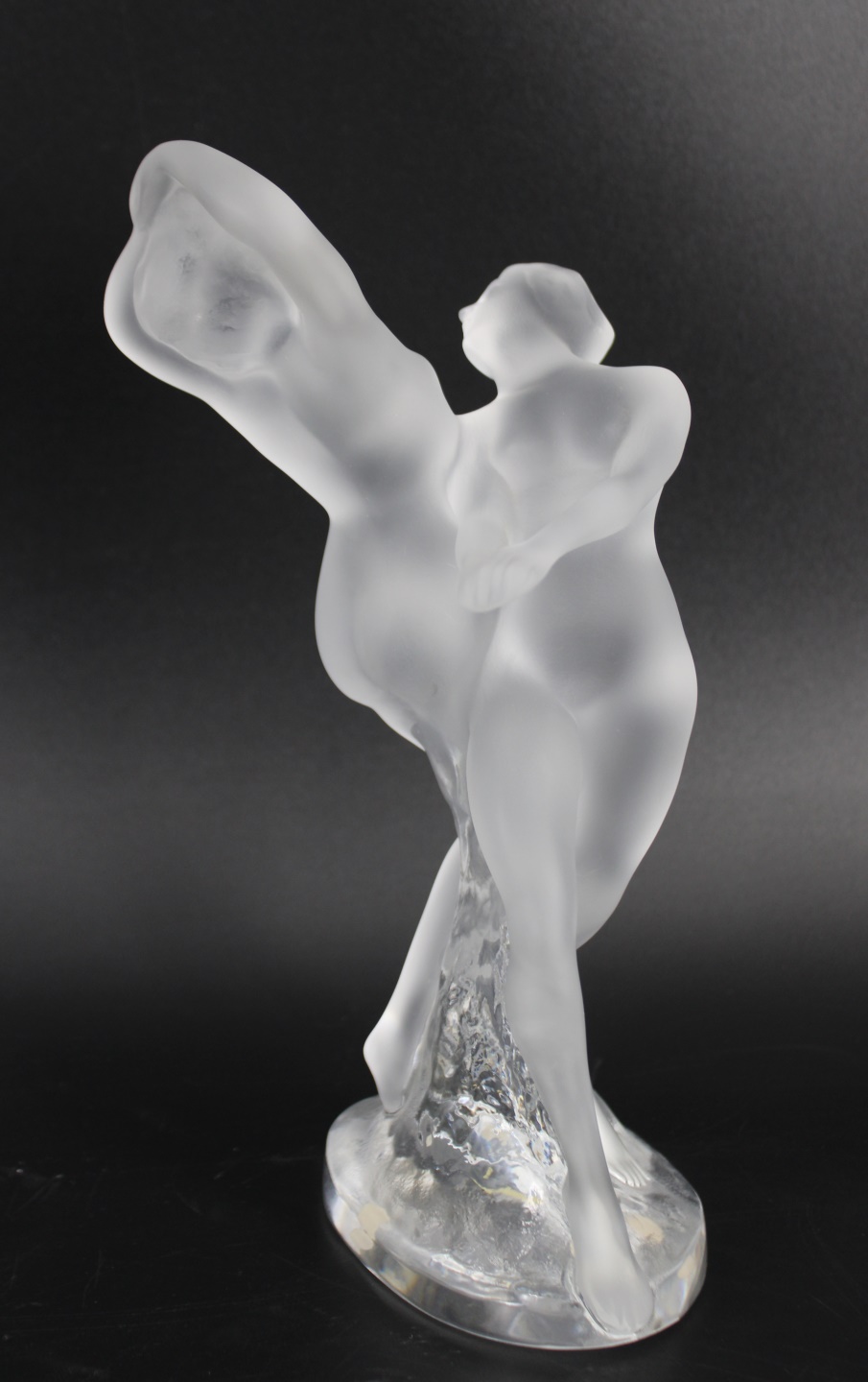 LALIQUE FRANCE GLASS DANCING FIGURES.