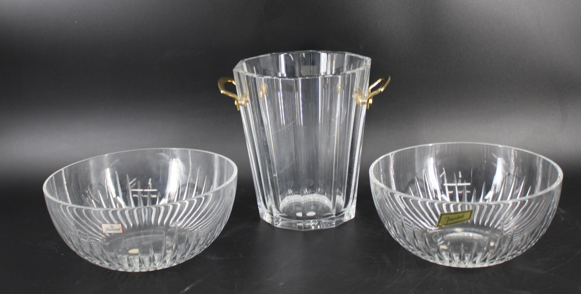 BACCARAT GLASS ICE BUCKET 2 GLASS 3ba8cf