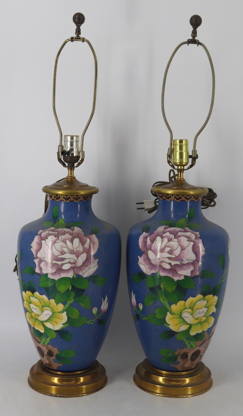 PAIR OF ASIAN FLORAL DECORATED 3ba8d9
