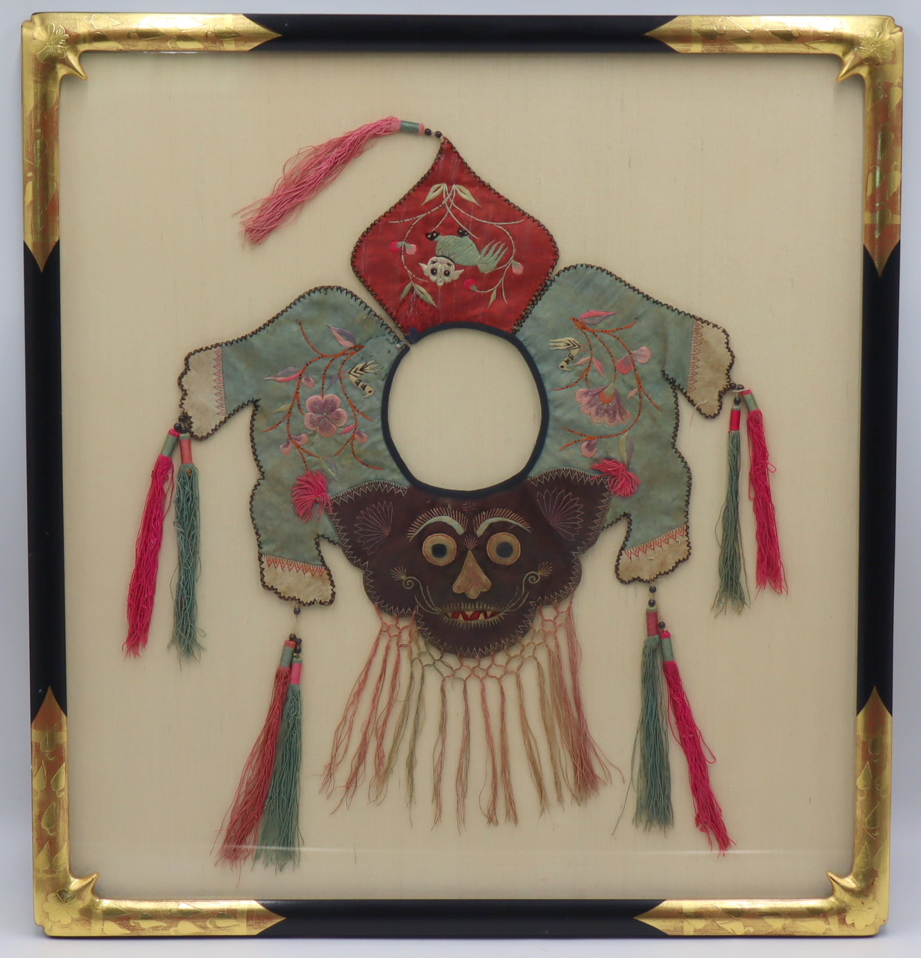 FRAMED CHINESE CHILD'S EMBROIDERED