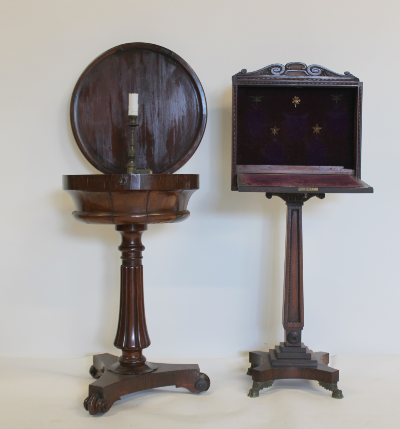 2 REGENCY ROSEWOOD STANDS. 1 a