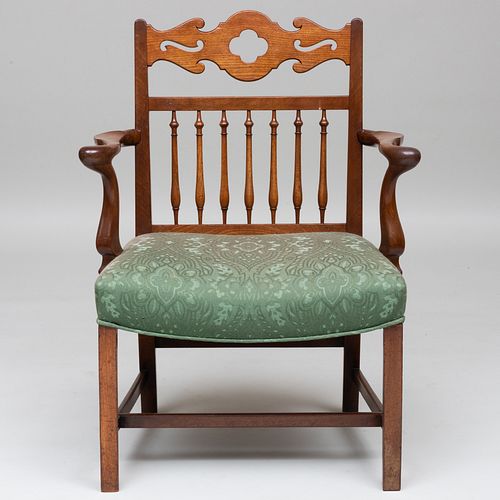 GEORGE III CARVED OAK AND MAHOGANY 3b8299