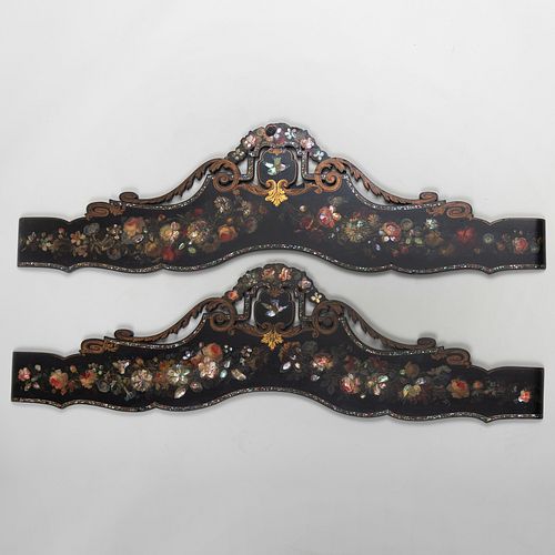 PAIR OF VICTORIAN BLACK PAINTED 3b82b8