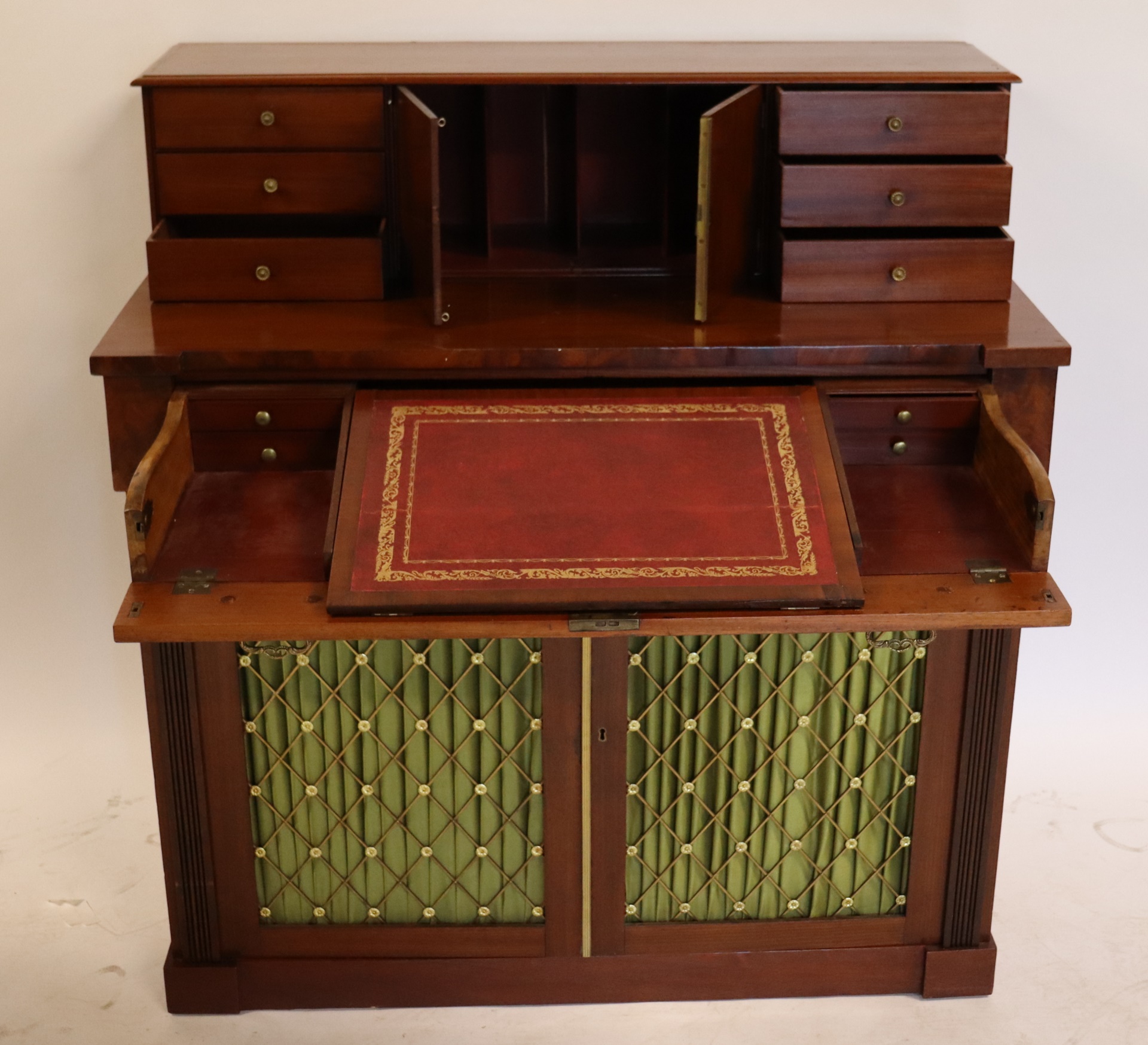 ANTIQUE MAHOGANY STEP BACK SECRETARY