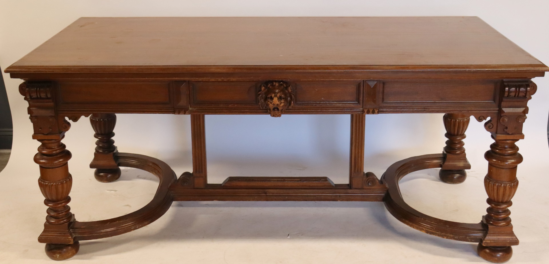 VICTORIAN CARVED 3 DRAWER LIBRARY