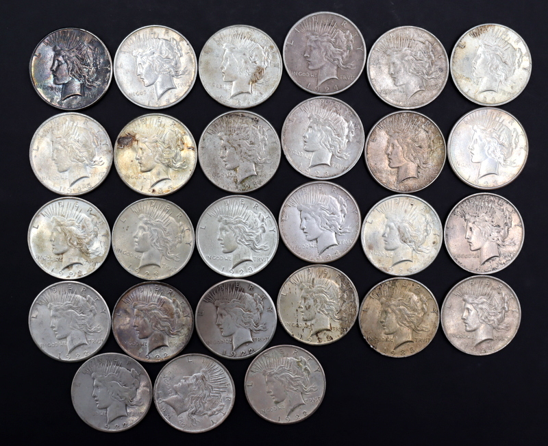 NUMISMATICS 27 ASSORTED PEACE 3b8343