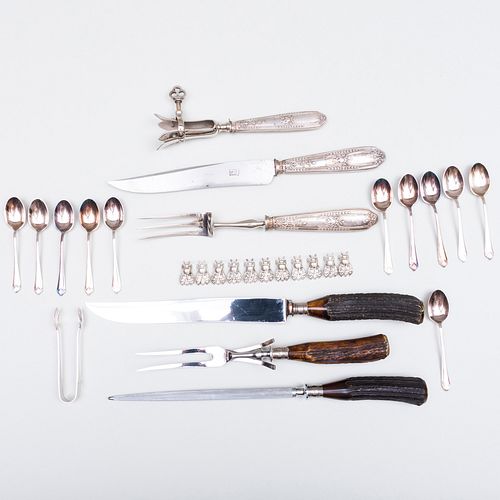 FRENCH SILVER CARVING SET AND A 3b8394