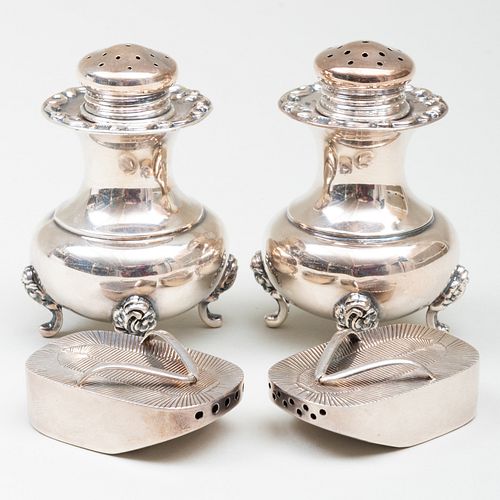 PAIR OF GERMAN SILVER CASTERS AND