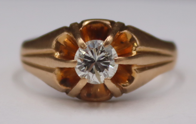 JEWELRY. 14KT GOLD AND 0.50CT DIAMOND