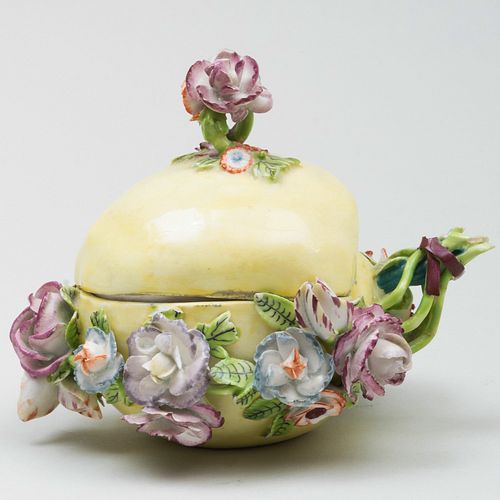 ENGLISH PORCELAIN FLOWER ENCRUSTED