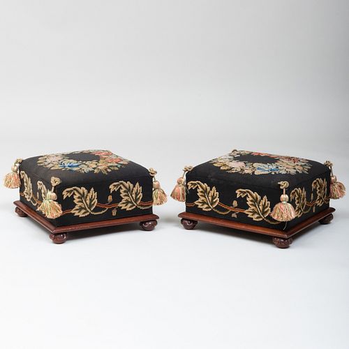 PAIR OF VICTORIAN NEEDLEWORK AND 3b8422