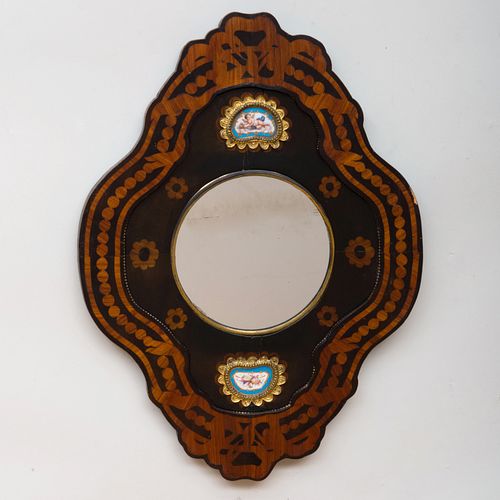 VICTORIAN INLAID MAHOGANY MIRROR