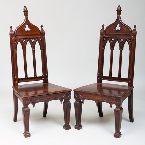 PAIR OF VICTORIAN NEO GOTHIC CARVED 3b8451