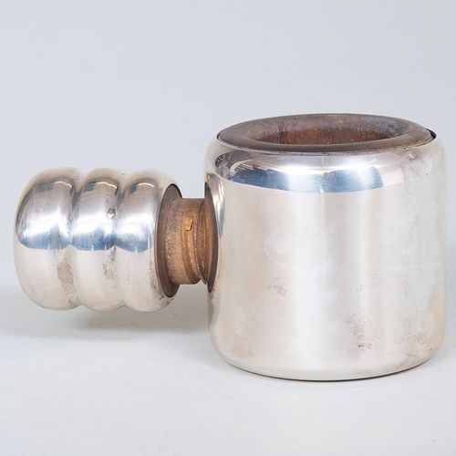 CARTIER SILVER MOUNTED WOOD NUT