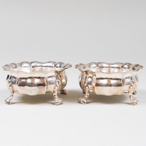PAIR OF BUCCELLATI SILVER FOOTED