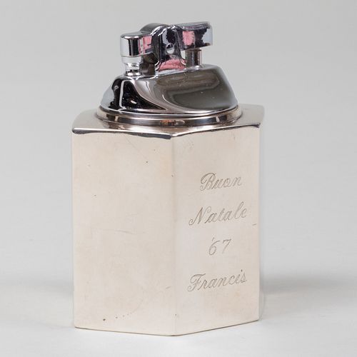 AMERICAN SILVER TABLE LIGHTER INSCRIBED 3b84a8