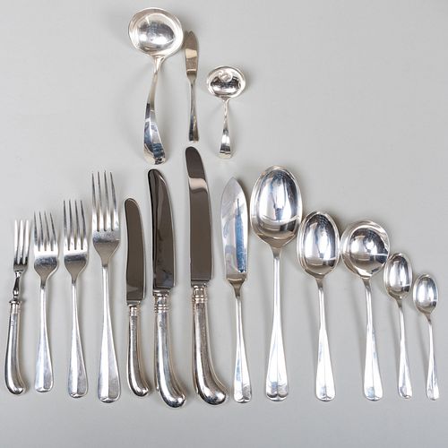 EXTENSIVE ENGLISH SILVER FLATWARE