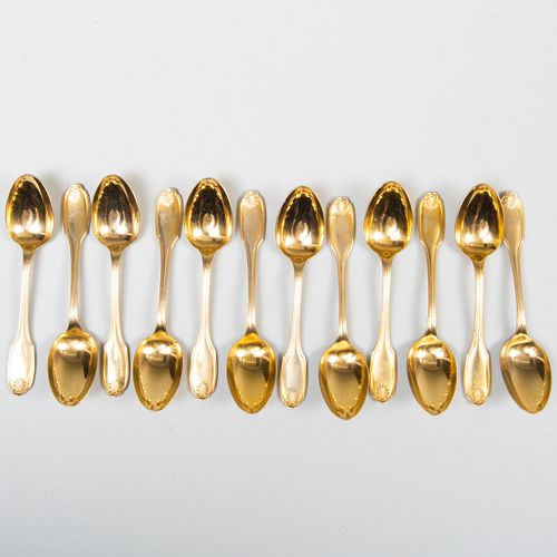 SET OF TWELVE CHRISTOFLE GOLD PLATED 3b8500