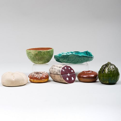 GROUP OF CERAMIC TROMPE L'OEIL