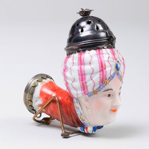 PORCELAIN CONTINENTAL FIGURAL PIPE