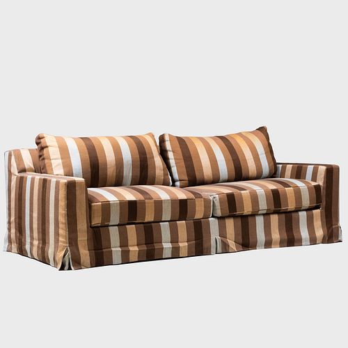 MODERN STRIPED EMBROIDERED UPHOLSTERED