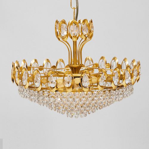 PALWA GILT-METAL AND GLASS CHANDELIER12