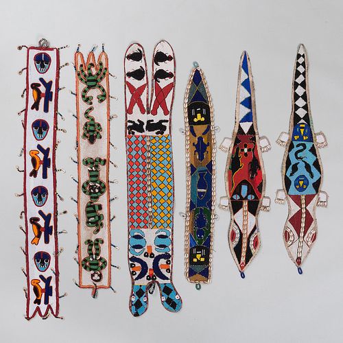 GROUP OF SIX AFRICAN BEADWORK AND 3b85b4