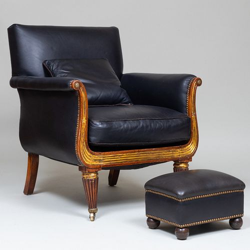 REGENCY MAHOGANY AND PARCEL-GILT