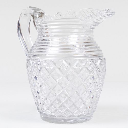 ANGLO-IRISH CUT GLASS WATER PITCHER9