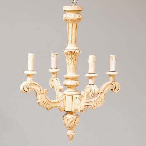 ROCOCO STYLE PAINTED WOOD FOUR LIGHT 3b8619