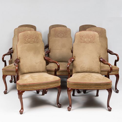 EIGHT GEORGE I STYLE MAHOGANY AND 3b8651