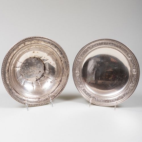 TWO AMERICAN SILVER SERVING WARESEach