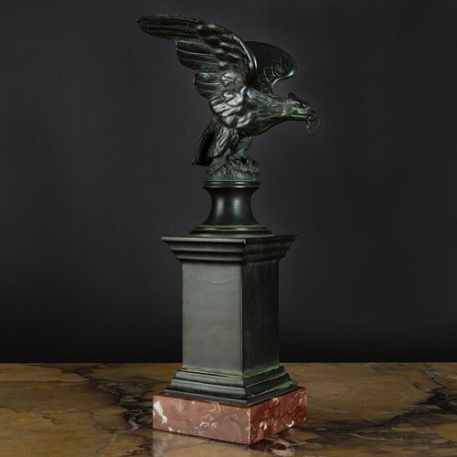 BRONZE AND MARBLE EAGLE-FORM WATCH