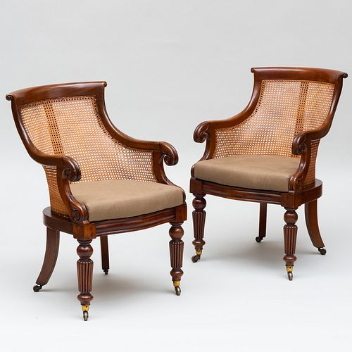 PAIR OF LATE REGENCY CARVED MAHOGANY 3b86c6