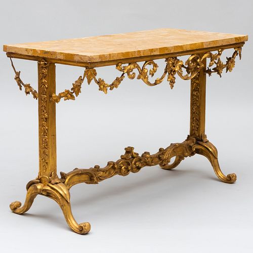 IRISH GILTWOOD CONSOLE TABLE WITH