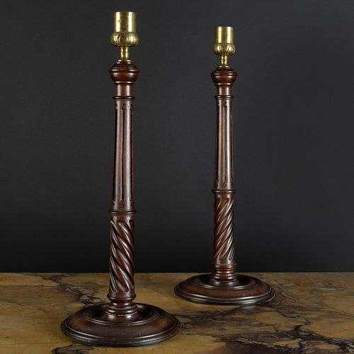 PAIR OF ENGLISH MAHOGANY AND BRASS 3b86ef