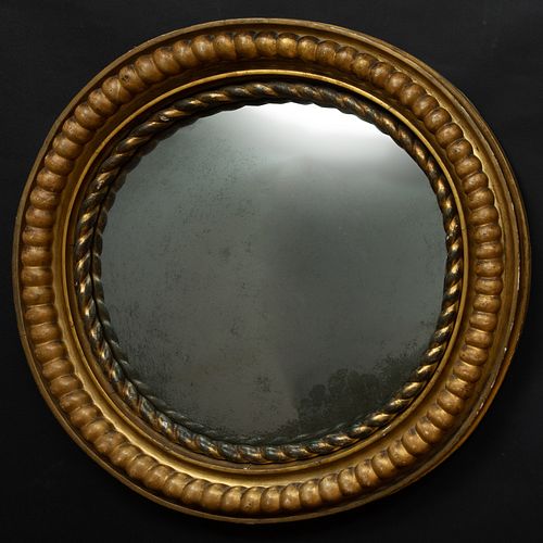 ENGLISH GILTWOOD ROPE-TWIST CONVEX