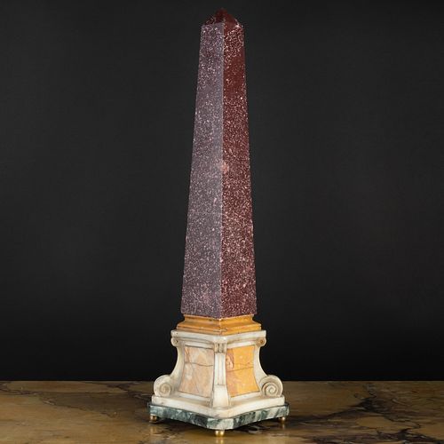 EGYPTIAN PORPHYRY AND MARBLE OBELISK  3b8704