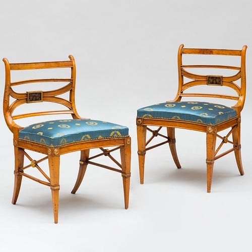 PAIR OF ITALIAN NEOCLASSICAL FRUITWOOD