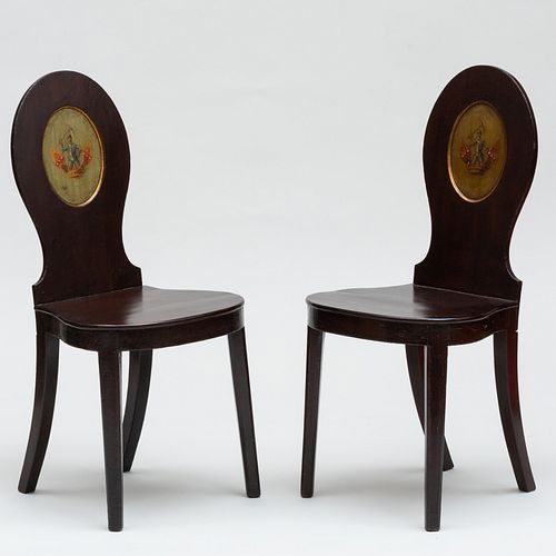 PAIR OF ENGLISH MAHOGANY AND PAINTED 3b876f