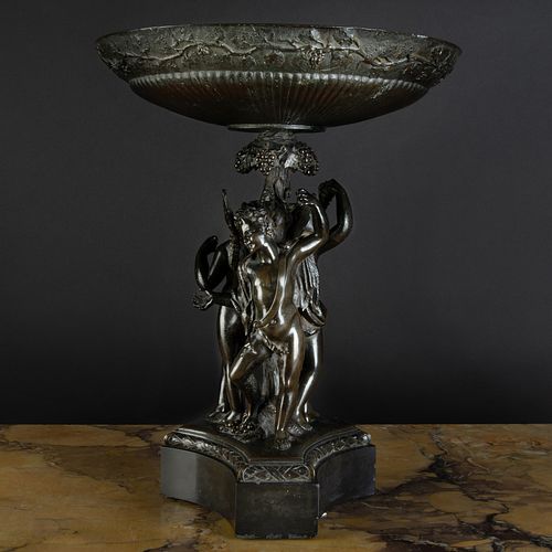 ITALIAN BRONZE AND BLACK MARBLE