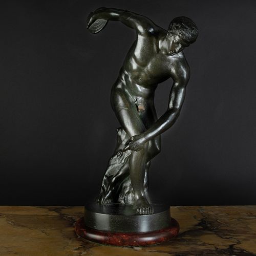 BRONZE FIGURE OF THE DISCUS THROWER,