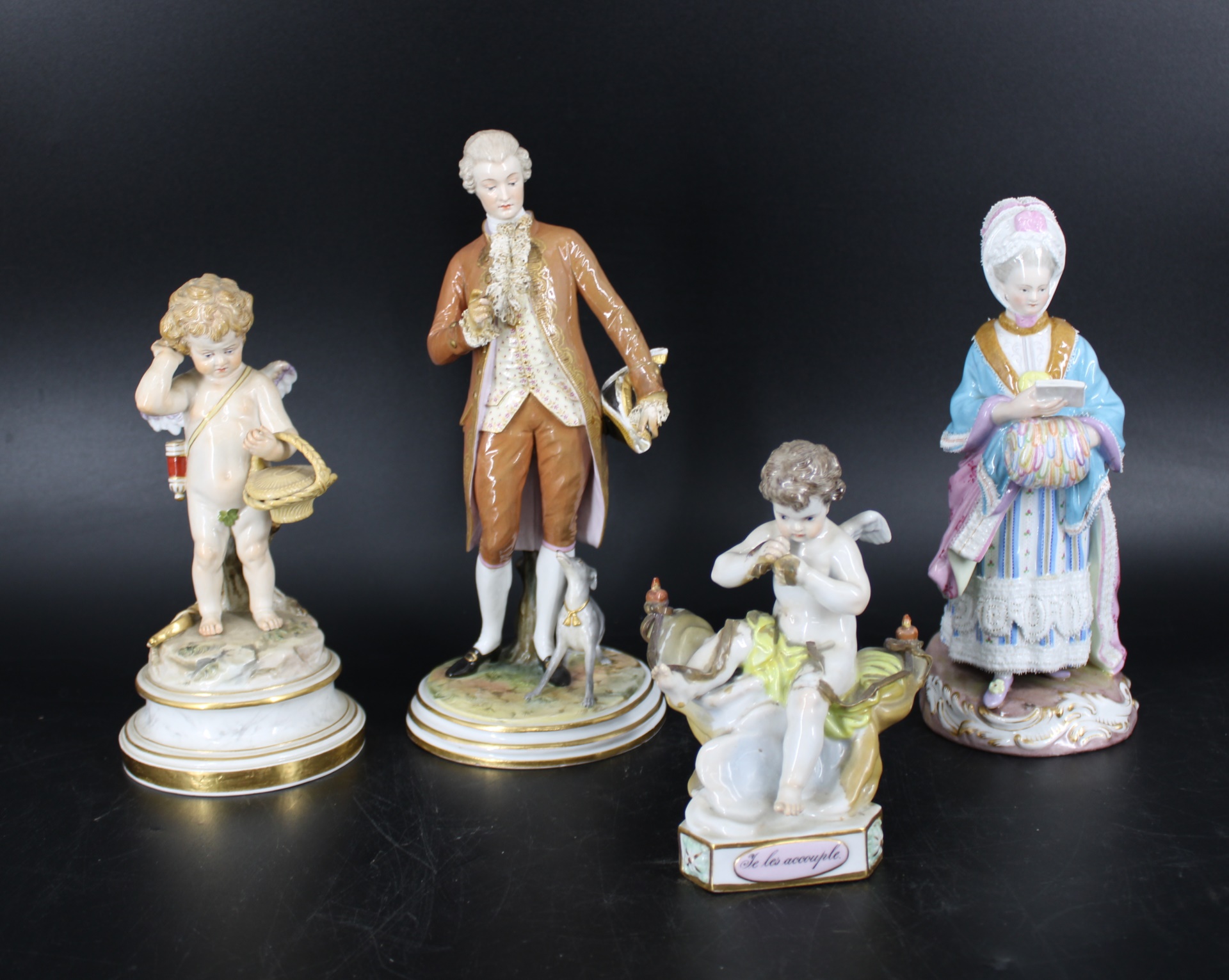 4 MEISSEN PORCELAIN FIGURES To 3b8865