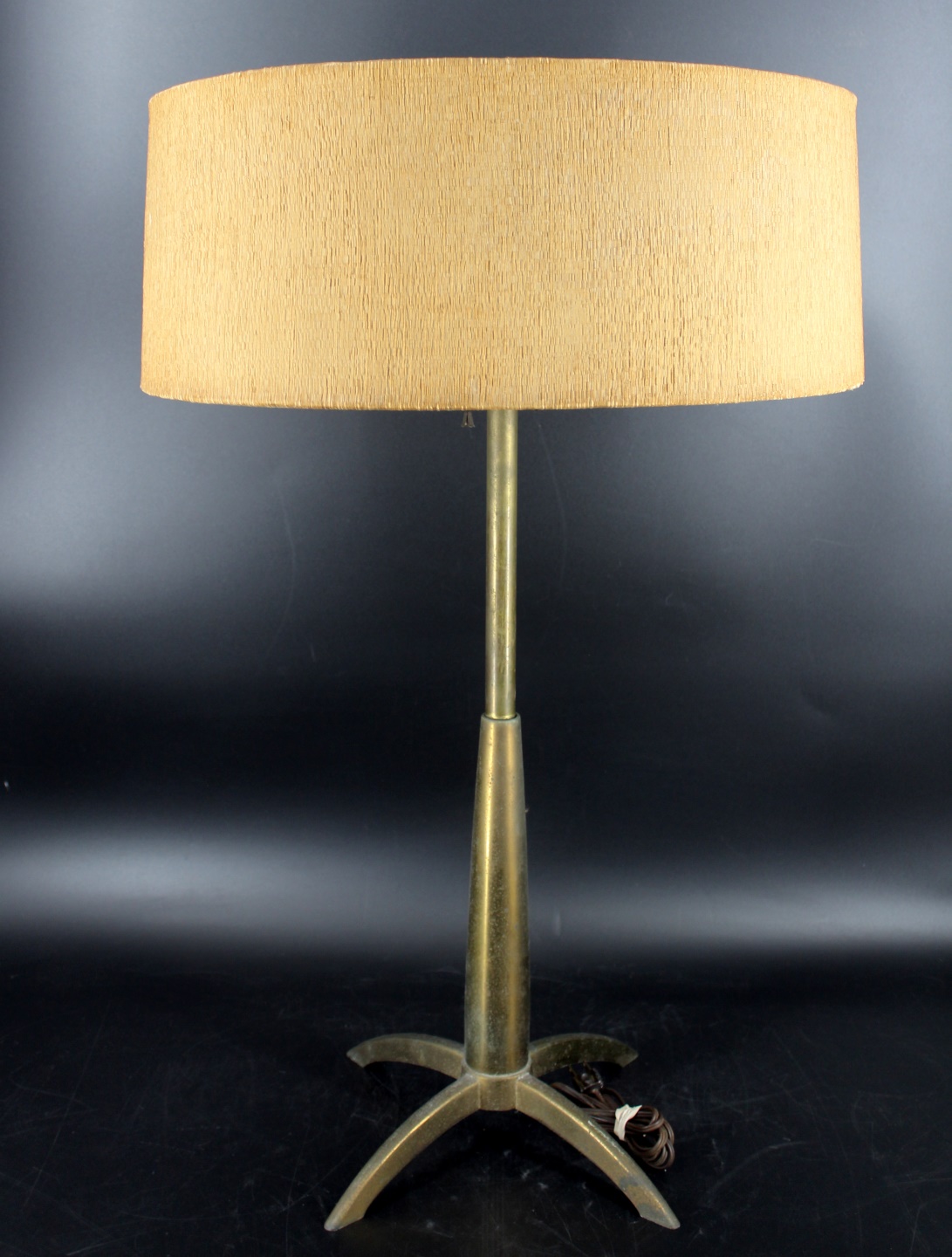 MIDCENTURY BRASS WOOD TRIPOD 3b8888