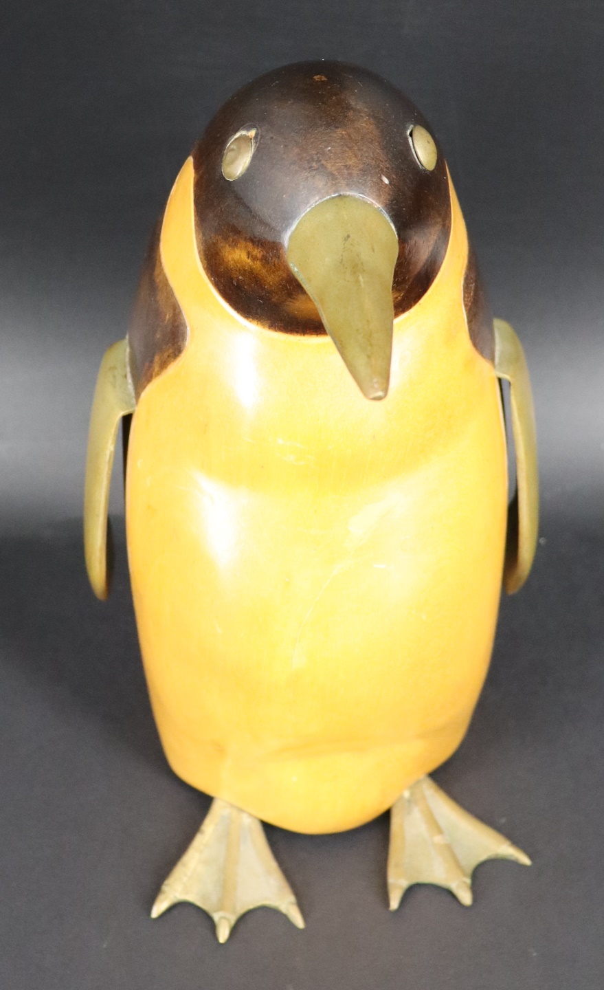 MIDCENTURY PENGUIN WITH BRASS WINGS 3b888a