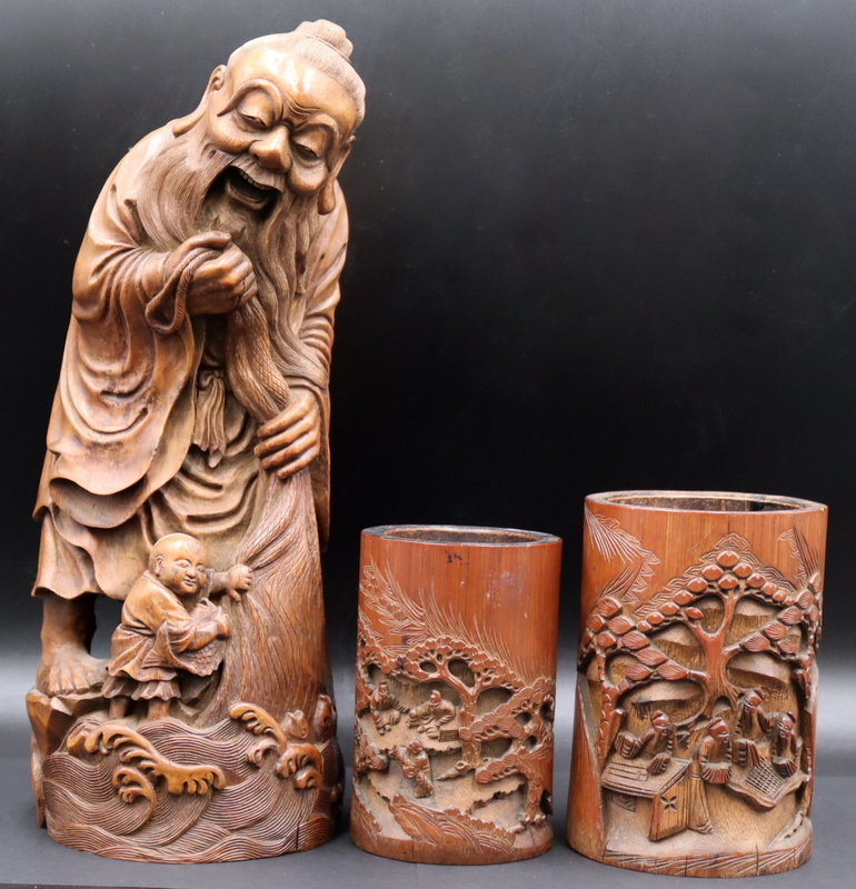 COLLECTION OF 3 CHINESE CARVED 3b88a3