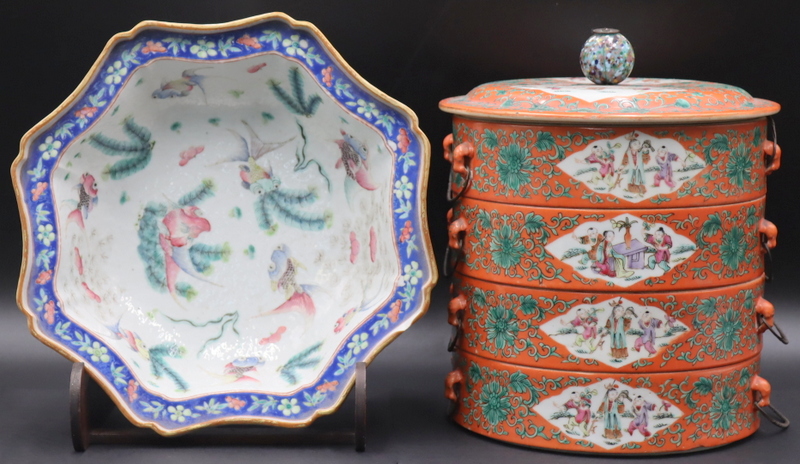 CHINESE ENAMEL PORCELAIN GROUPING  3b88cc