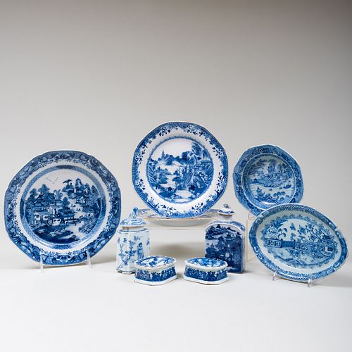 GROUP OF CHINESE EXPORT BLUE AND